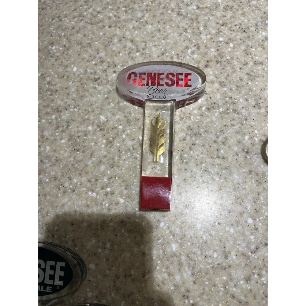 Vintage Genesee Beer 6” Lucite Beer Tap Handle Paddle Acrylic VTG Man Cave Bar